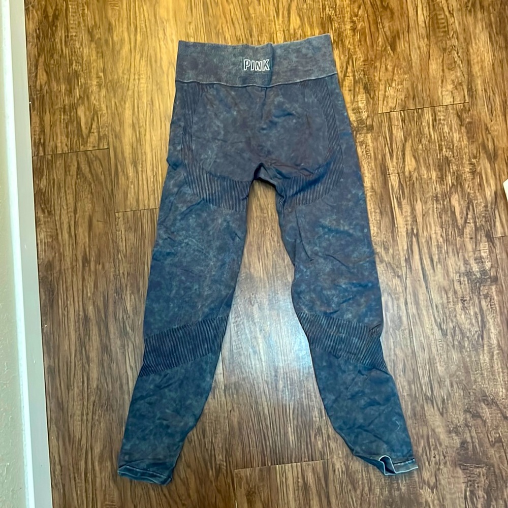 PINK seamless gray/bleached leggings with ribbed detailing